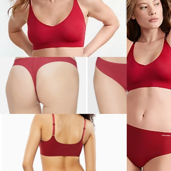 $59 Calvin Klein set seamless Invisible Bra and Thong Set. XS QF5753/ D3428. - Picture 1 of 8